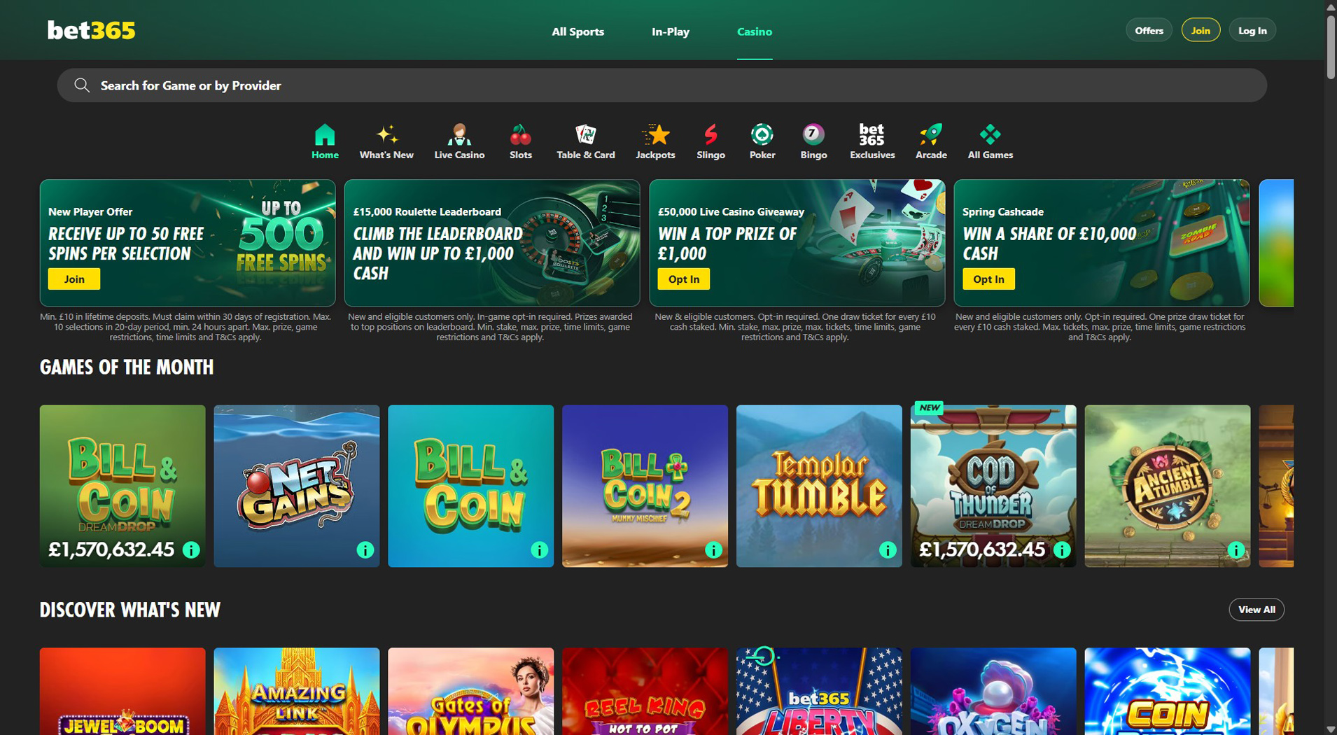 1. bet365 Casino - Best Cash To Code Casino Pick