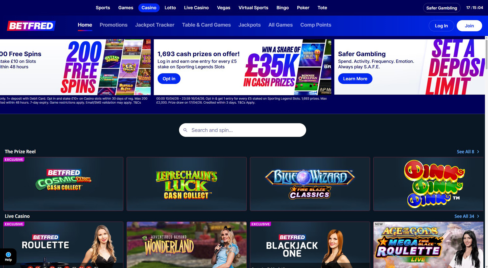 10. Betfred Casino - Reliable Cash To Code Casino Pick