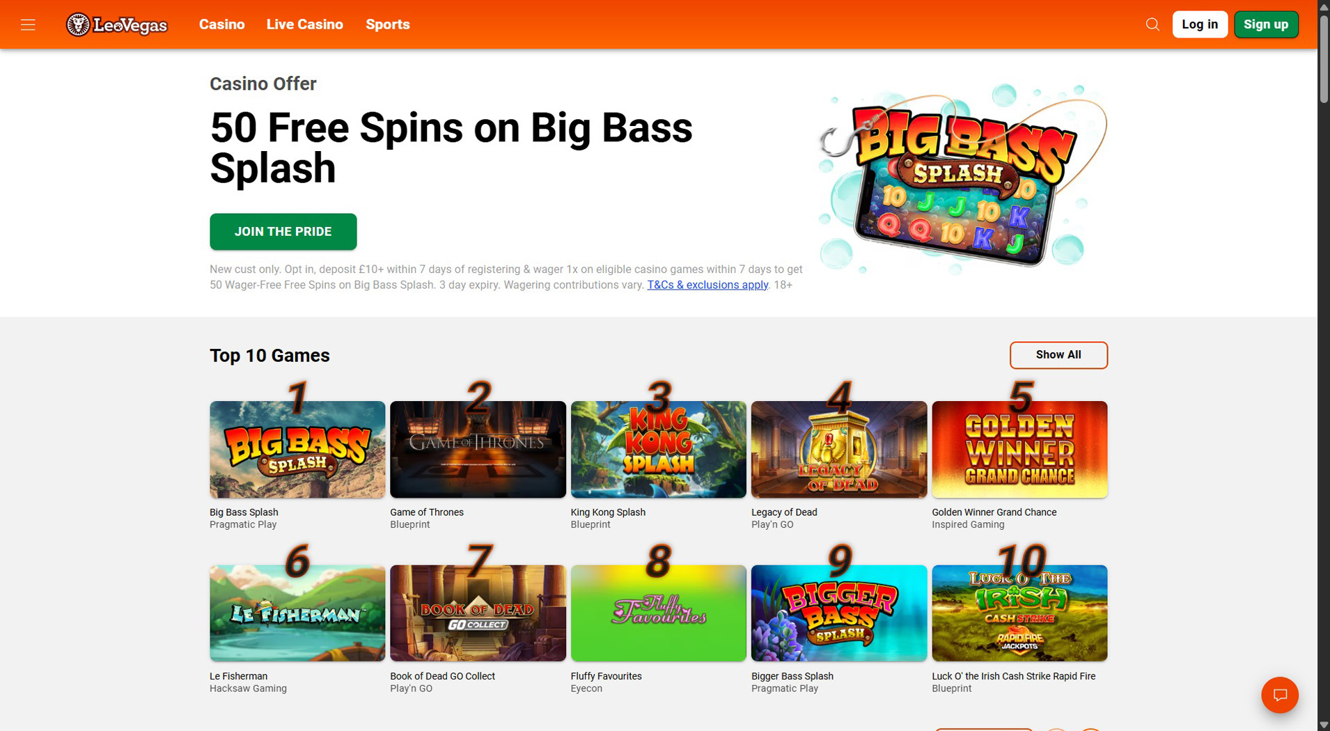 9. LeoVegas - Easy Cash To Code Casino Setup